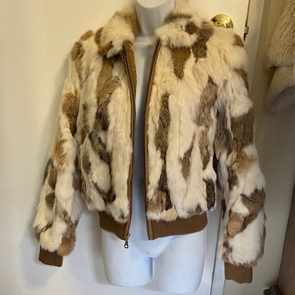 NWOT Wilson’s Women's Rabbit Fur Bomber Jacket